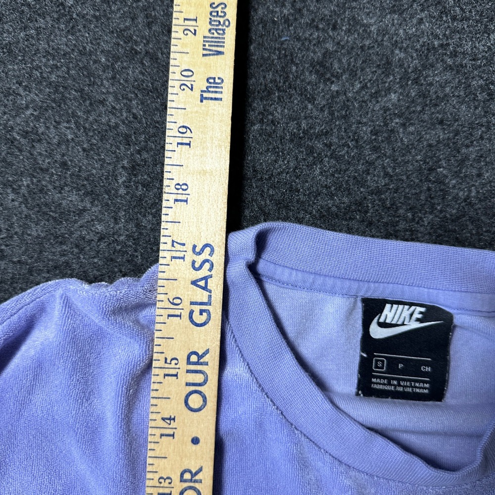 Nike Womens Velour Cropped Sweatshirt Lavender Purple Script Logo Small RN56323 - Picture 5 of 7